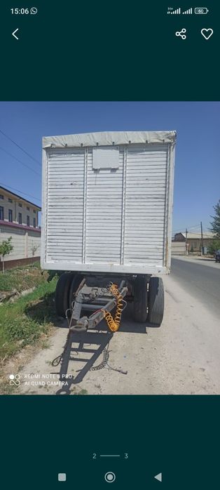 Прицеп сотилади 7.80 узунлиги без камер диска Лар хаммаси