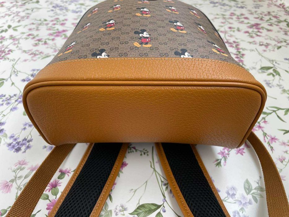 Оригинална Gucci Раница Limited Edition Gucci x Disney Mickey Mouse Гучи Кафяв Supreme Canvas