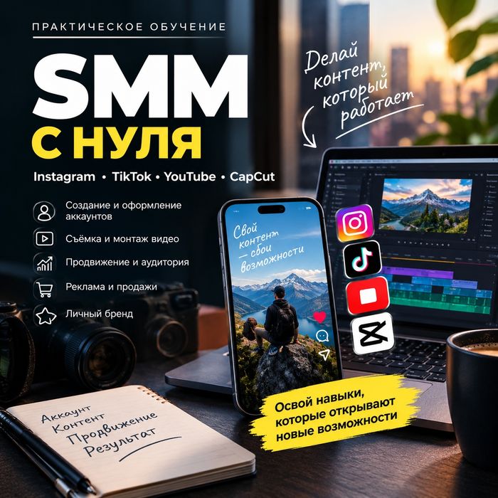 Обучение SMM с нуля | Instagram | TikTok | YouTube | CapCut и другое