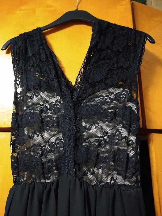 Rochiță lungă elegantă negru / Rochie de seară mar. L