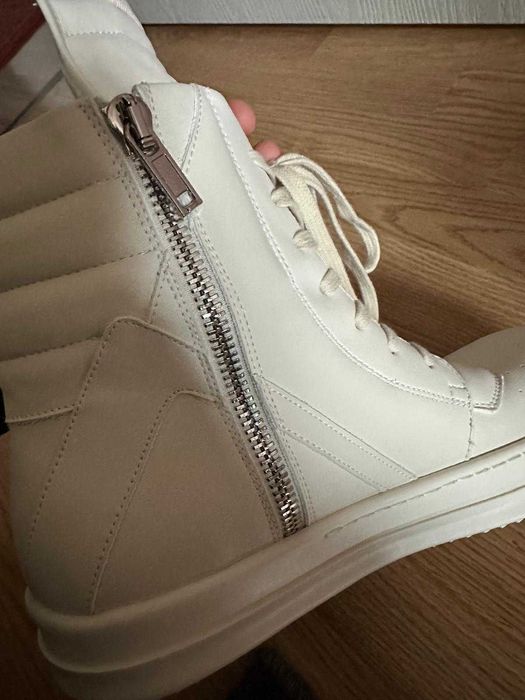 Rick Owens Geobasket Milk Sneakers