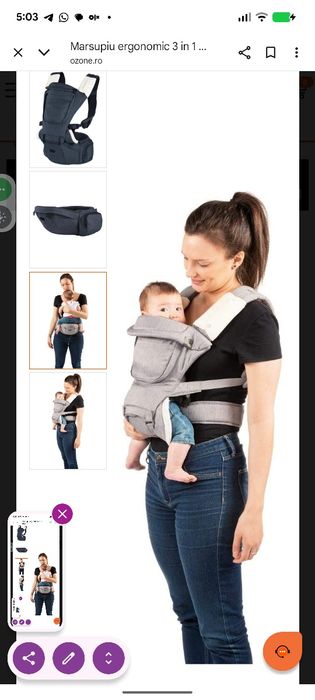 marsupiu/sistem de purtare ergonomic 3 in 1 chicco