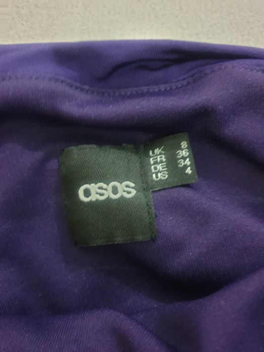 Rochie drapata noua Asos mov 36 s pe un umar