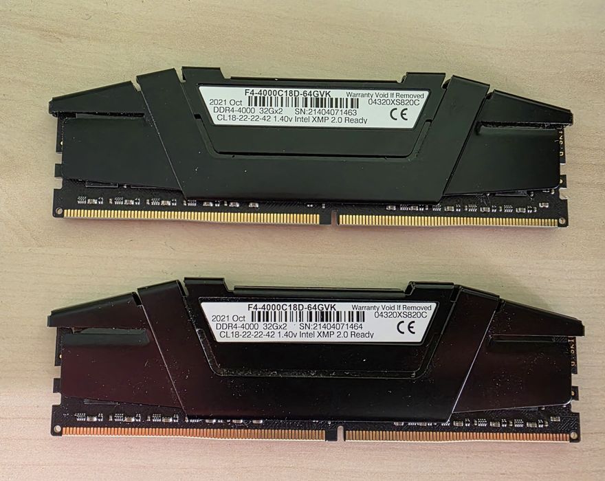 G.SKILL Ripjaws V 64GB (2x32GB) DDR4 4000MHz F4-4000C18D-64GVK