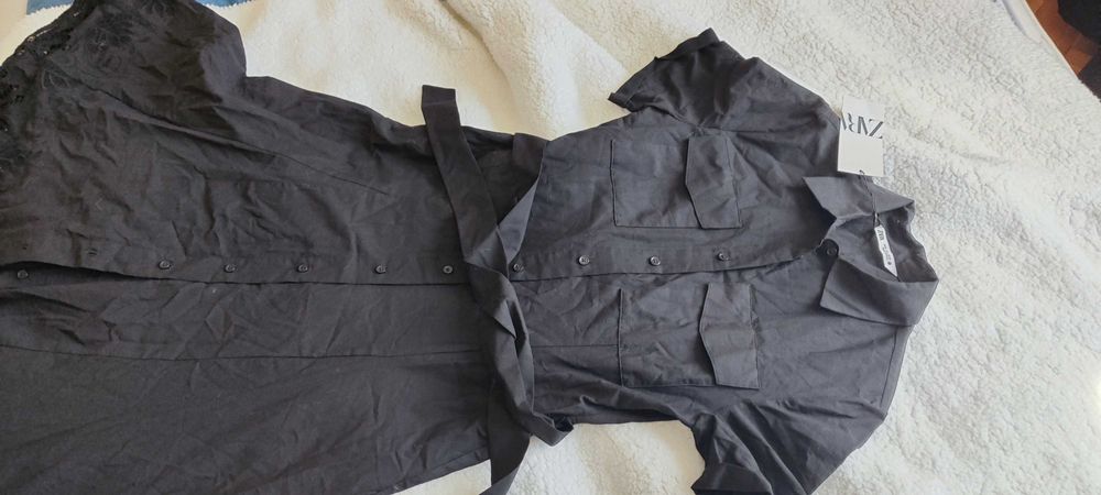 Дълга рокля тип риза ZARA