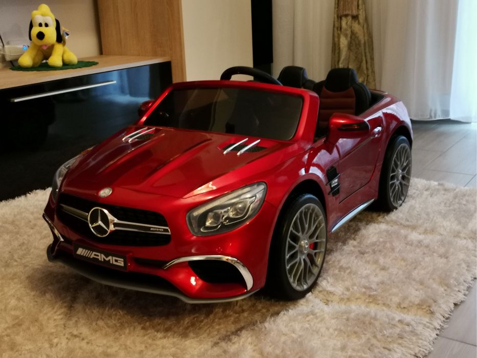 Masina electrica copii MERCEDES SL65 ROSU 12V cu telecomanda, scaune din piele