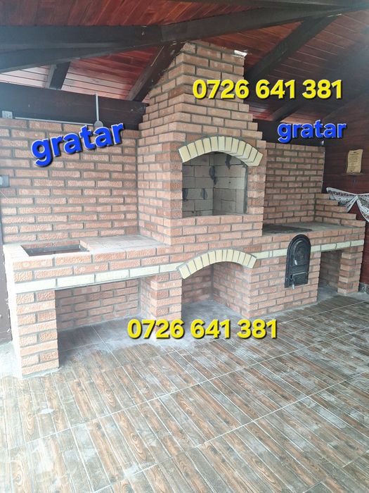 Gratar rustic de cărămidă plita țărănească cuptor de pâine afumături m
