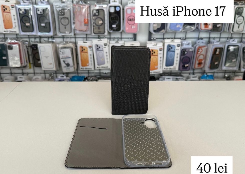 Husa tip carte - piele ecologica - iPhone 17