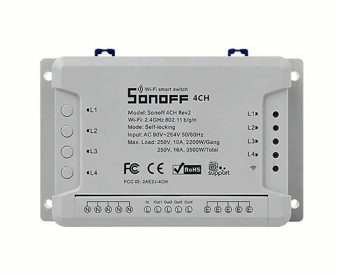 SONOFF 4-канальный WiFi  реле-коммутатор 4CH Pro R3