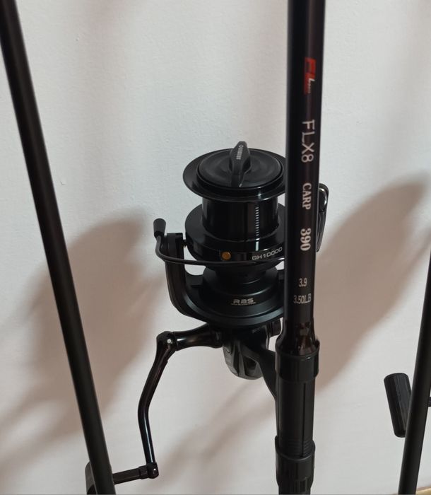 4 Lansete FLX8 CARP 3.90M 3.50Lbs 2seg + 4 Mulinete SAIMINO GH 10000