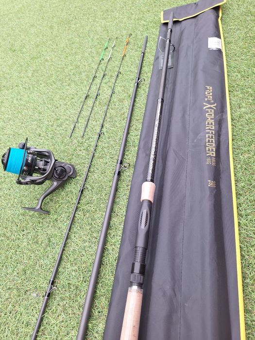 Set 2 lansete Pro Fl Power 3.9m 180 grame + 2 mulinete Noble 6500 9+1