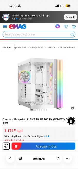 Carcasa light base 900 fx alb