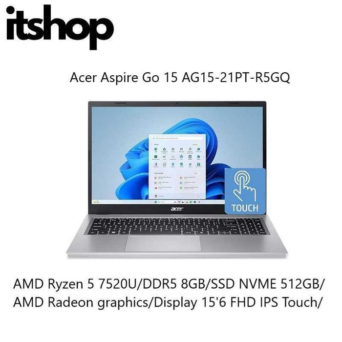 Acer Aspire Go 15 AG15-21PT Ryzen 5 7520U/512/Display 15'6 FHD IPS