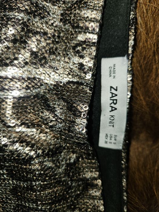 Vand fusta midi Zara cu paiete animal print leopard S