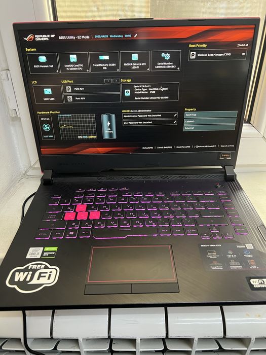 Продается игравой ноутбук Asus rog strix g15 core i5