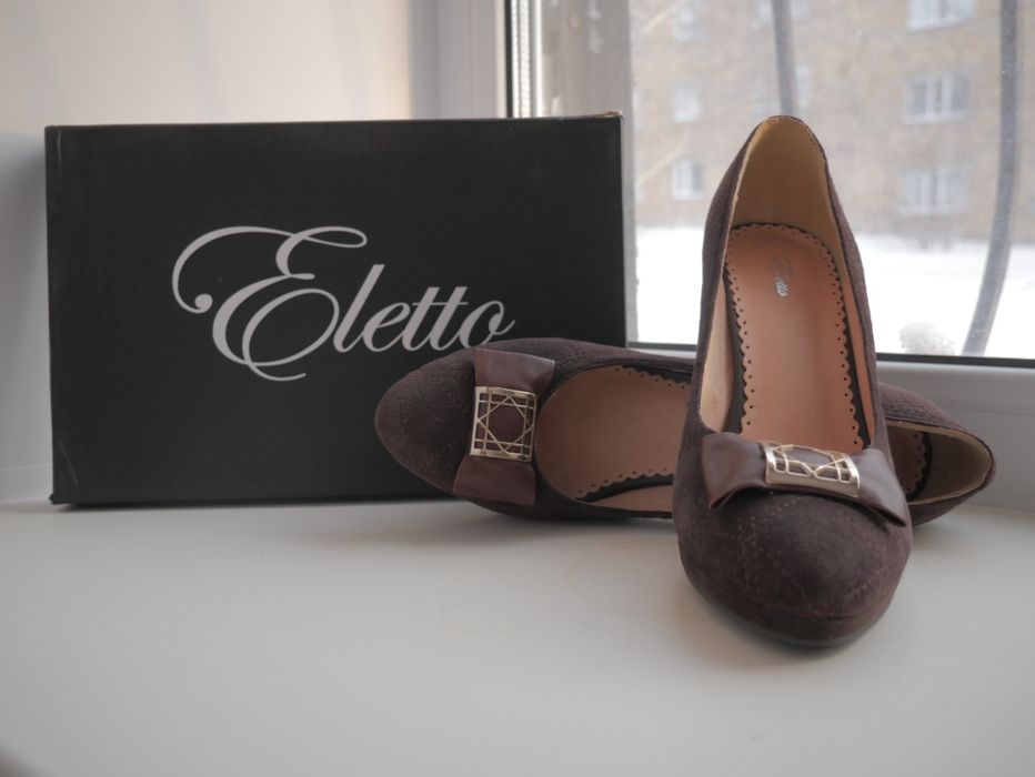 Туфли замшевые коричневые