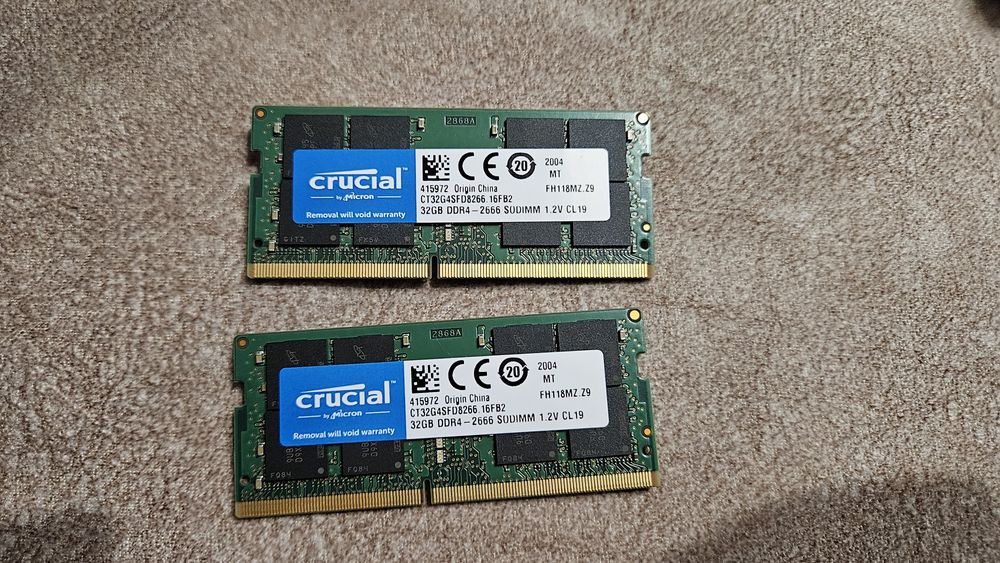 3 x Crutial 32 GB DDR4 SODIMM