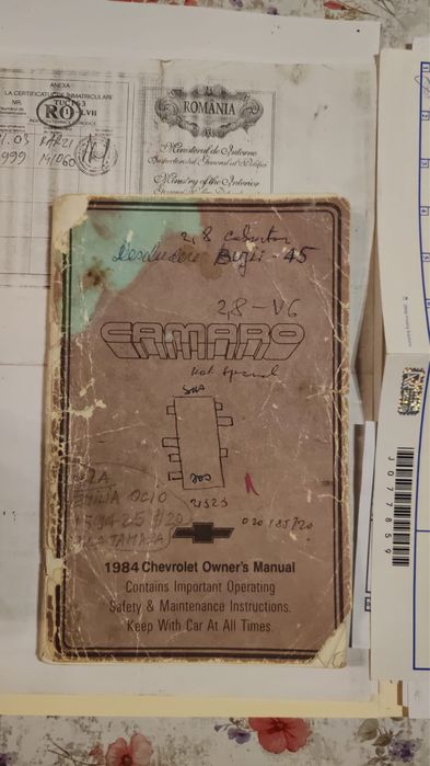 Chevrolet Camaro MFI Fab. 81’ motor 2.8i V6 automat