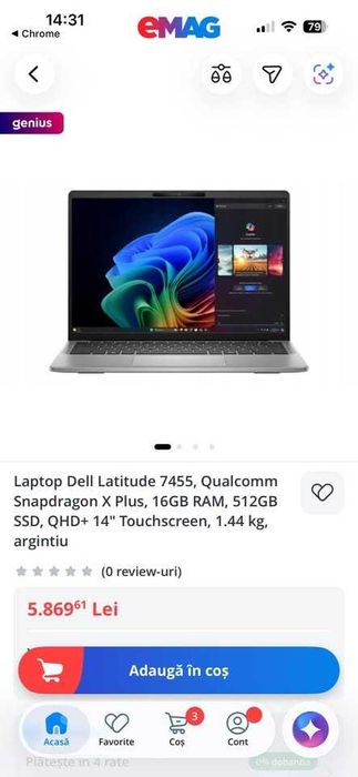 Dell Latitude 7455 – Snapdragon X Plus, 16GB RAM, 512GB SSD, QHD+ Touch
