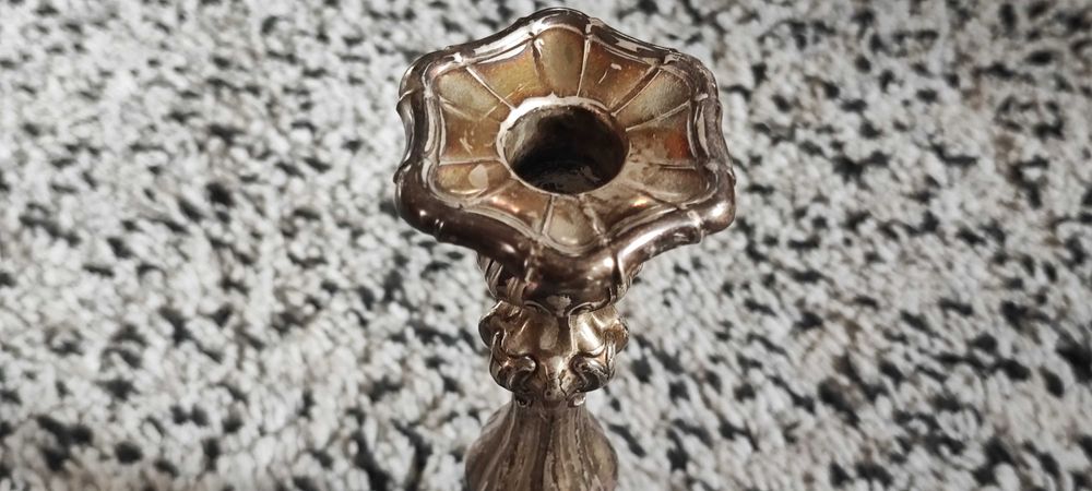 Старинен свещник  Арт Деко Височина 23 см Сребро Стерлинг 925