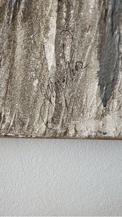 Tablou abstract cu textură, semnat – 100 × 70 cm