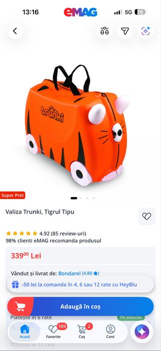 Valiza pentru copii Trunki