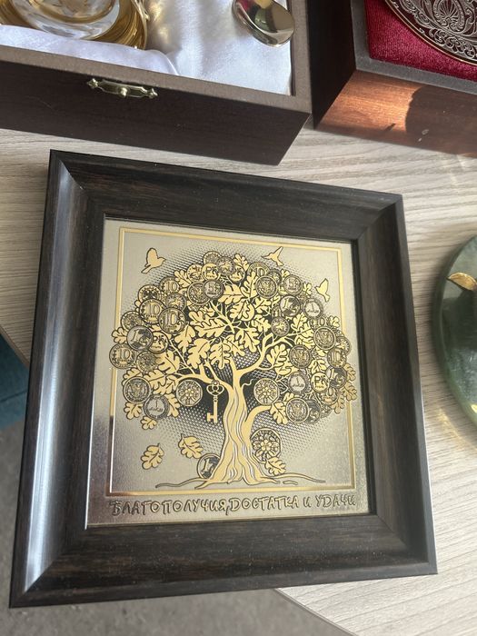 Подарок для мужчины Картина 40*40Денежное Дерево, золото 999.9
