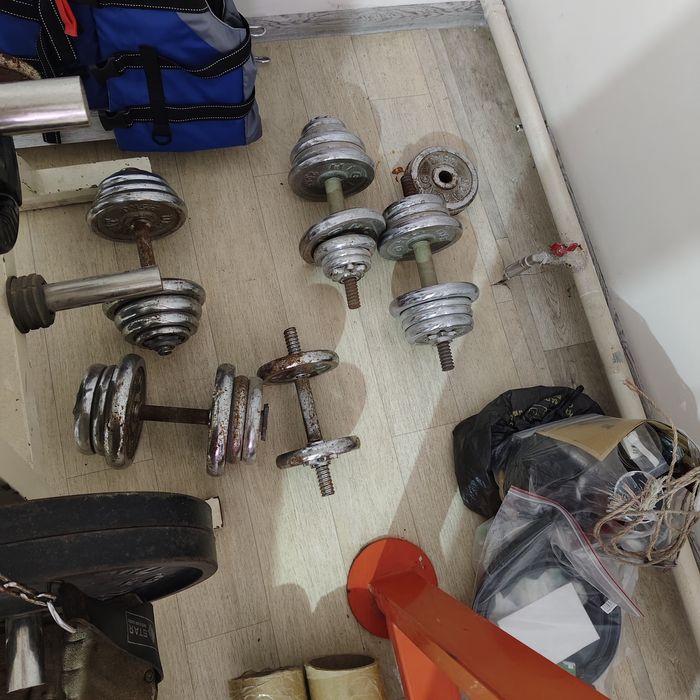 Тренажёры, гантели и блины