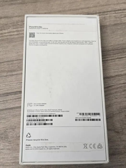 iPhone 16 Pro Max 256гб/100%аккум.