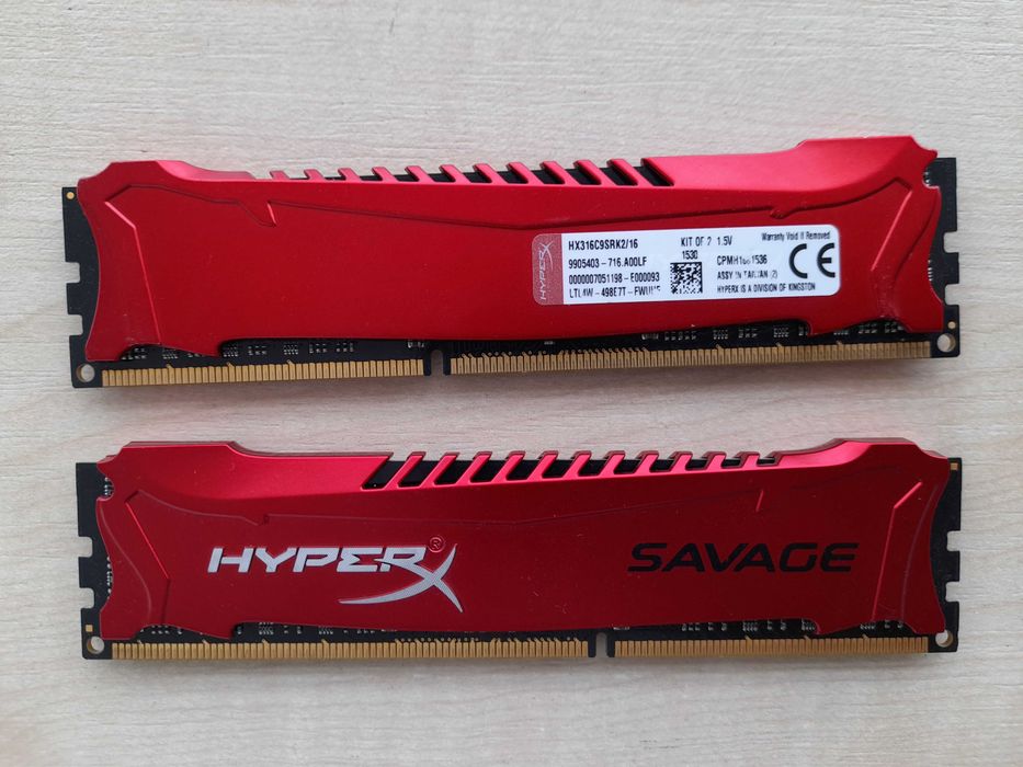 kit Memorie HyperX Savage Red 8 GB, DDR3, 1600MHz, CL9, 1.5V  450 lei