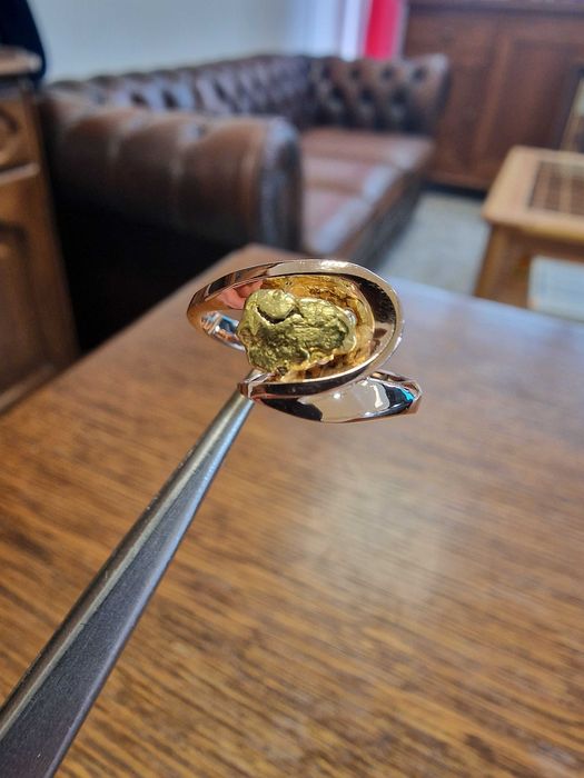 ‼️РУСКО ЗЛАТО ‼️ Златен Пръстен с Късче Самародно Злато