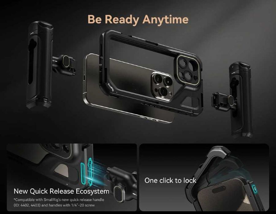 Клетка и 2 ручки SmallRig Mobile Video Kit 4392 для iPhone 15 Pro Max