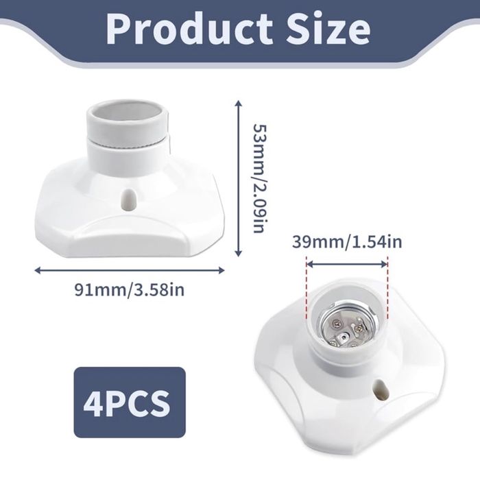 4 x Socluri de tavan cu șurub E27