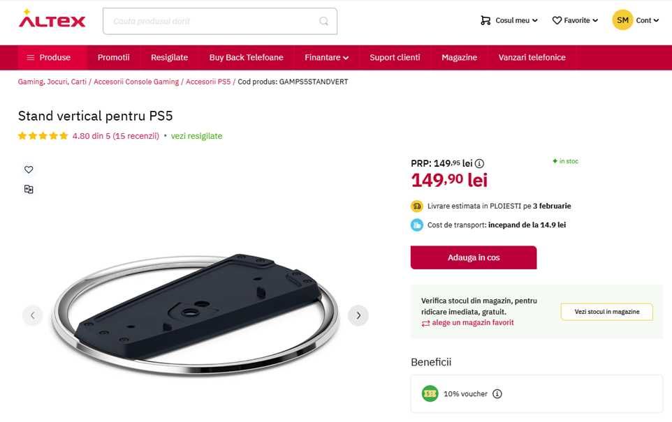 Stand Vertical pentru PS5 Pro