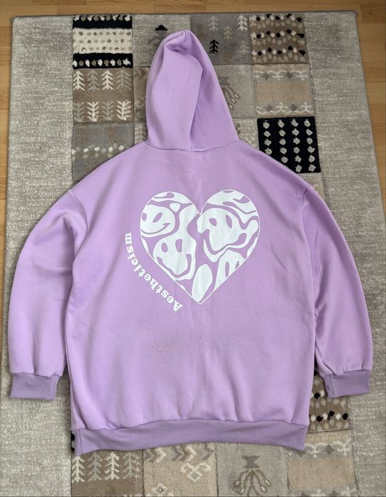 Hanorac lung mov cu print