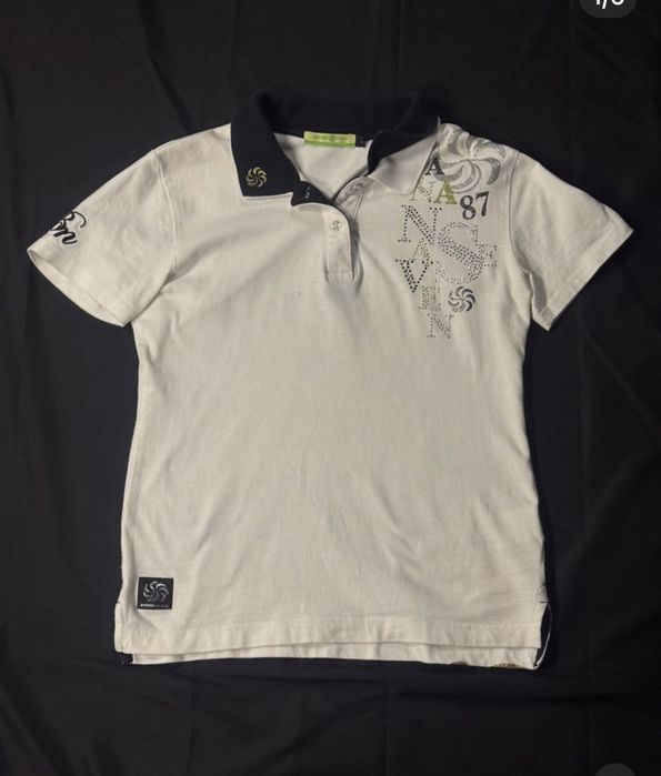Banana Seven Rhinestone «87» 2000s Polo Shirt