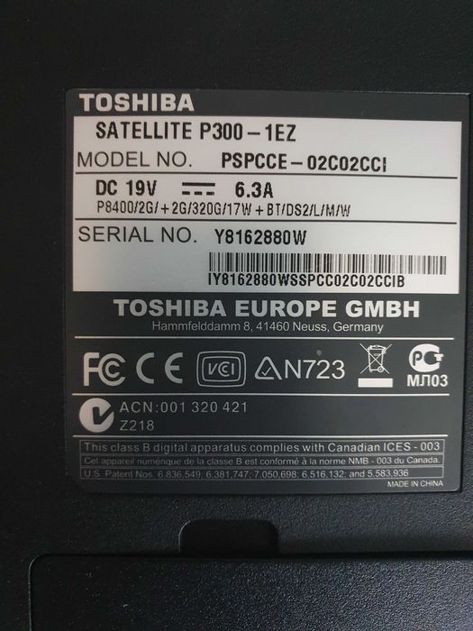 Tosiba Satellite P300