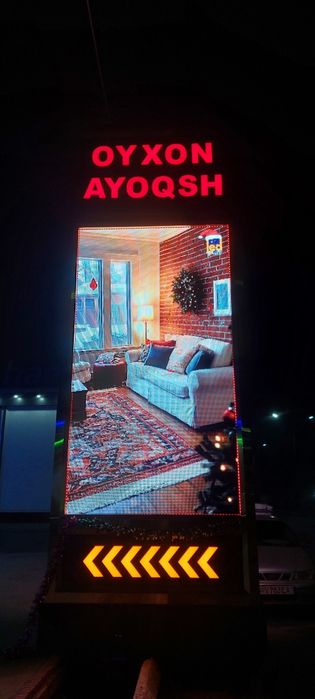 Led ekran siz istagan o'lchamda.