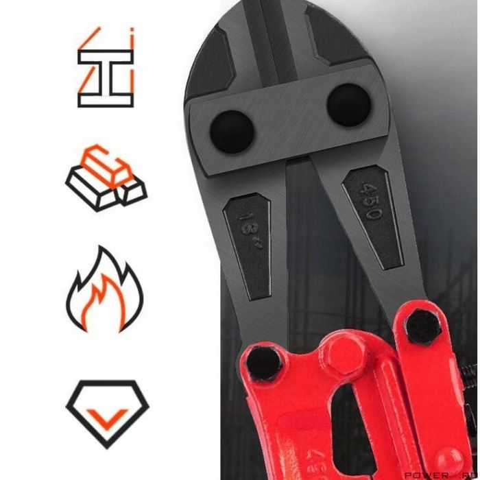 Foarfeca pentru taiat fier beton, 18",450 mm, manere ergonomice, Verke