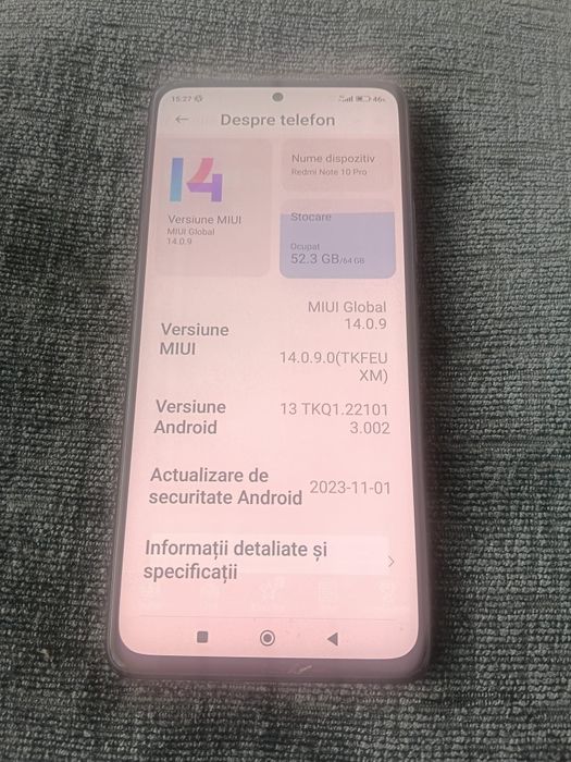Redmi Note 10 Pro (64GB) - Stare Estetică Impecabilă (Fără Zgârieturi)