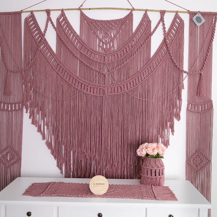 Макраме арки/фон декорации/декоративна завеса/етажерка/възглавници
