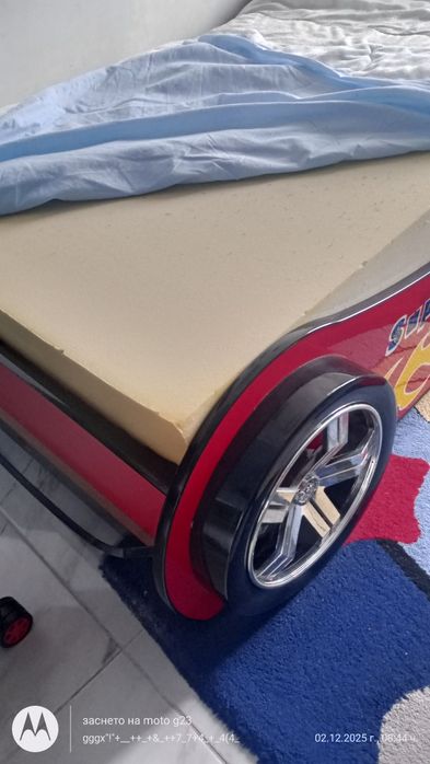 Детско легло кола 90/220+рамка и матрак