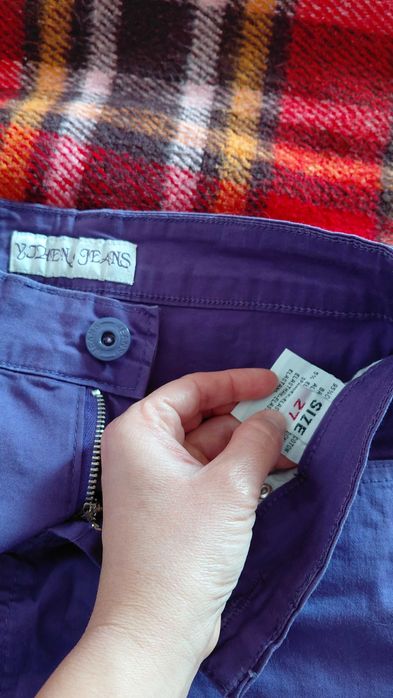 дамска пола, лилава, дънкова, памук и еластан, 10лв