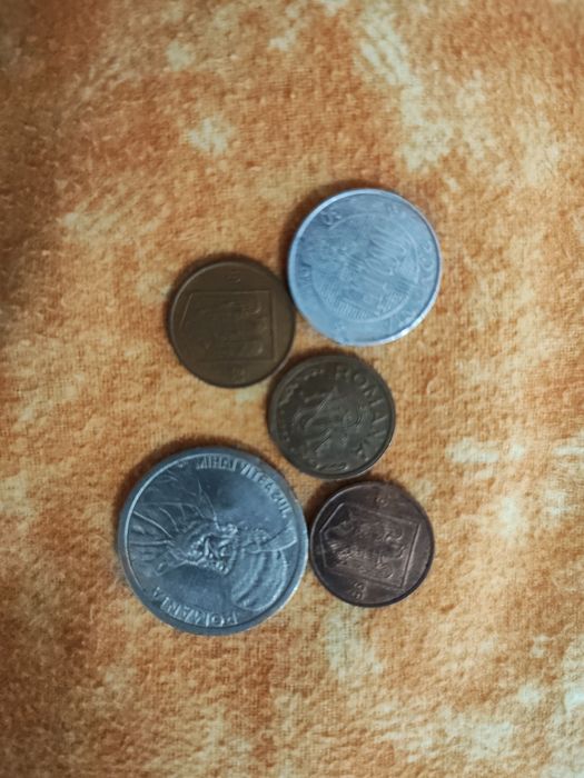 Lot bani/monede vechi românești+one penny 1983/1984