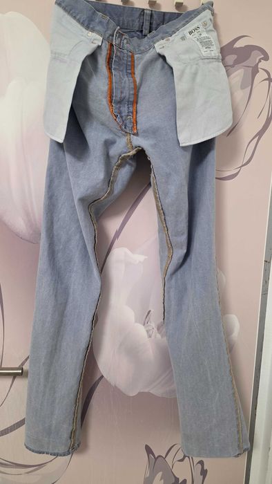 Blugi BOSS Hugo Boss Albastru Deschis, mărime W34 L34 (100% bumbac)