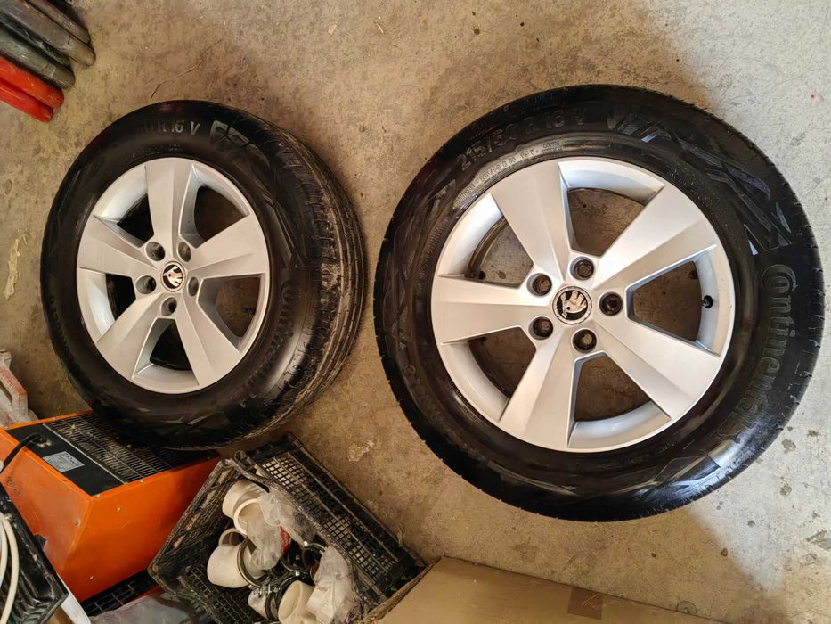 Jante OEM Skoda 16" + cauciucuri vara Continental