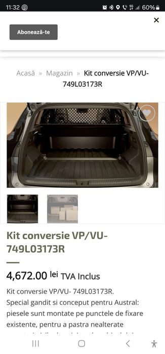 Kit conversie autoutilitara - Dacia Duster