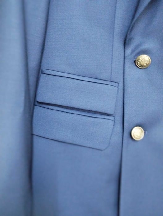 Sacou barbati bleumarin stofa lana la 2 randuri de nasturi marimea 48