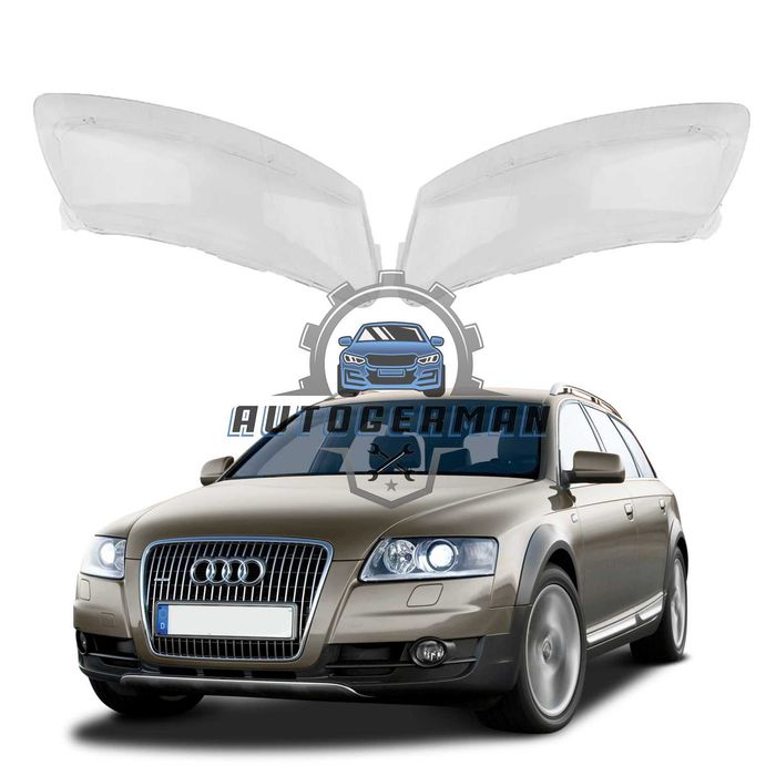 Капаци фарове Audi A6 C6 06-11 стъкло фар крушки Ауди А6 Ц6 xenon оптика предни светлини прозрачен капак рефлектор баласт запалка фаровете халогенни