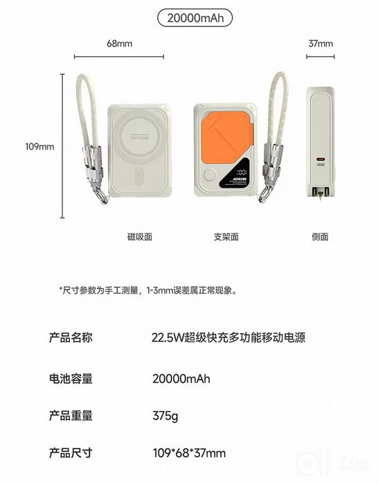 Мощный Повербанк 5-в-1 с MagSafe и Складной Вилкой | 22.5W Быстрая